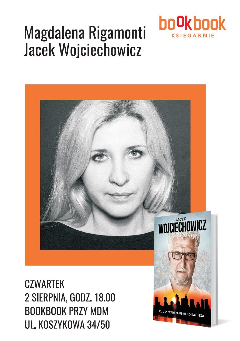 "Kulisy Warszawskiego Ratusza", Magdalena Rigamont, Jacek Wojciechowicz, Księgarna Bookbook przy MDM