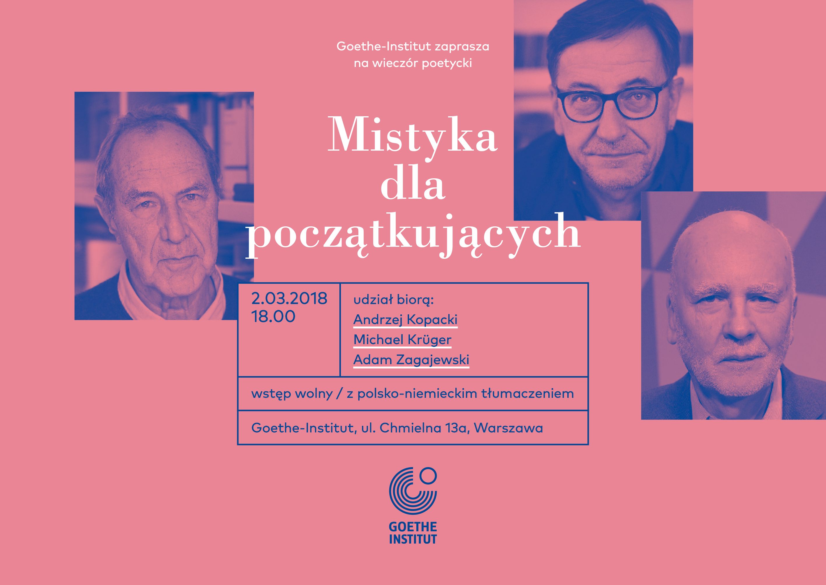 „Mistyka dla początkujących”,  Adam Zagajewski, Michael Krüger, Andrzej Kopacki. 