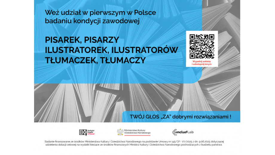 Badanie Badanie kondycji zawodowej twórców i twórczyń literatury – zapraszamy do udziału