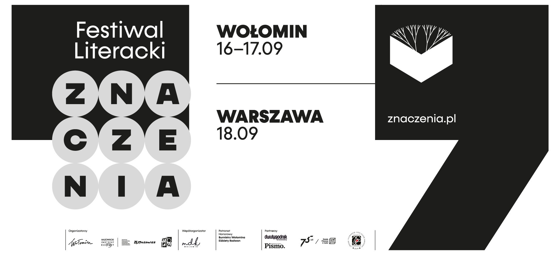 Festiwal Literacki Znaczenia, 16-17 września Wołomin, 18 września Warszawa