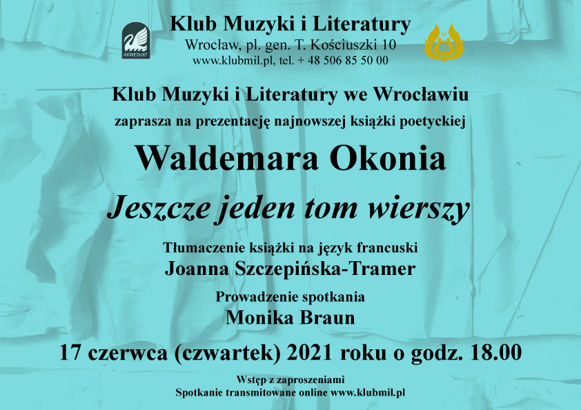 KMiL - prezentacja książki poetyckiej Waldemara Okonia pt. ''Jeszcze jeden tom wierszy''