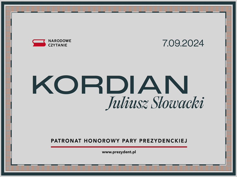 „Kordian” Juliusza Słowackiego w 13. edycji Narodowego Czytania