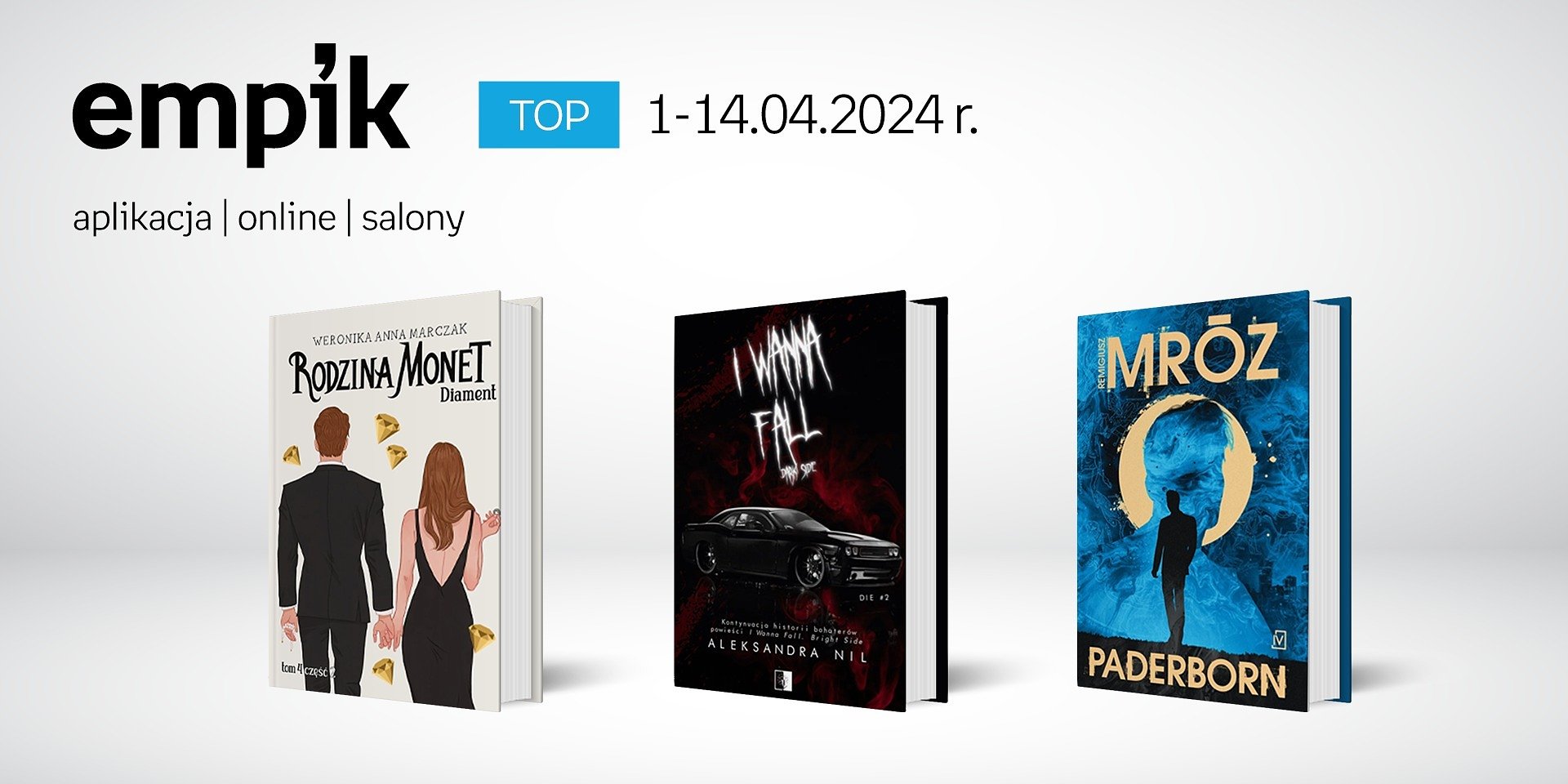 Książkowe listy bestsellerów w Empiku za okres 1-14.04.2024 r.