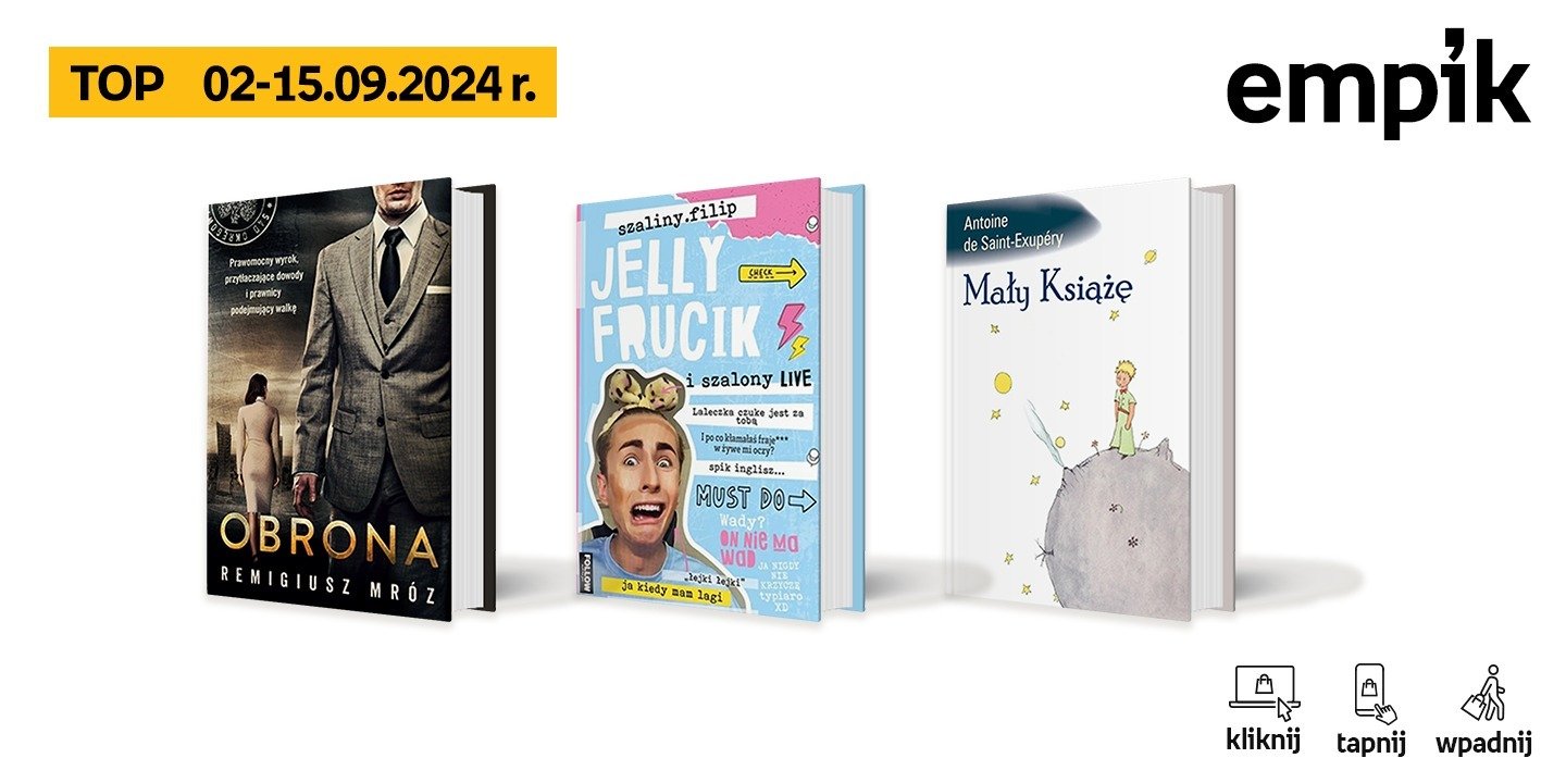 Książkowe listy bestsellerów w Empiku za okres od 2 do 15 września 2024 r.