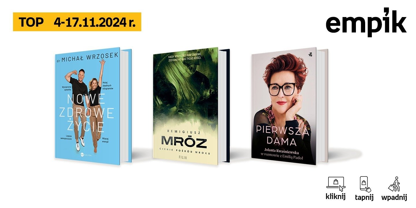 Książkowe listy bestsellerów w Empiku za okres od 4 do 17 listopada