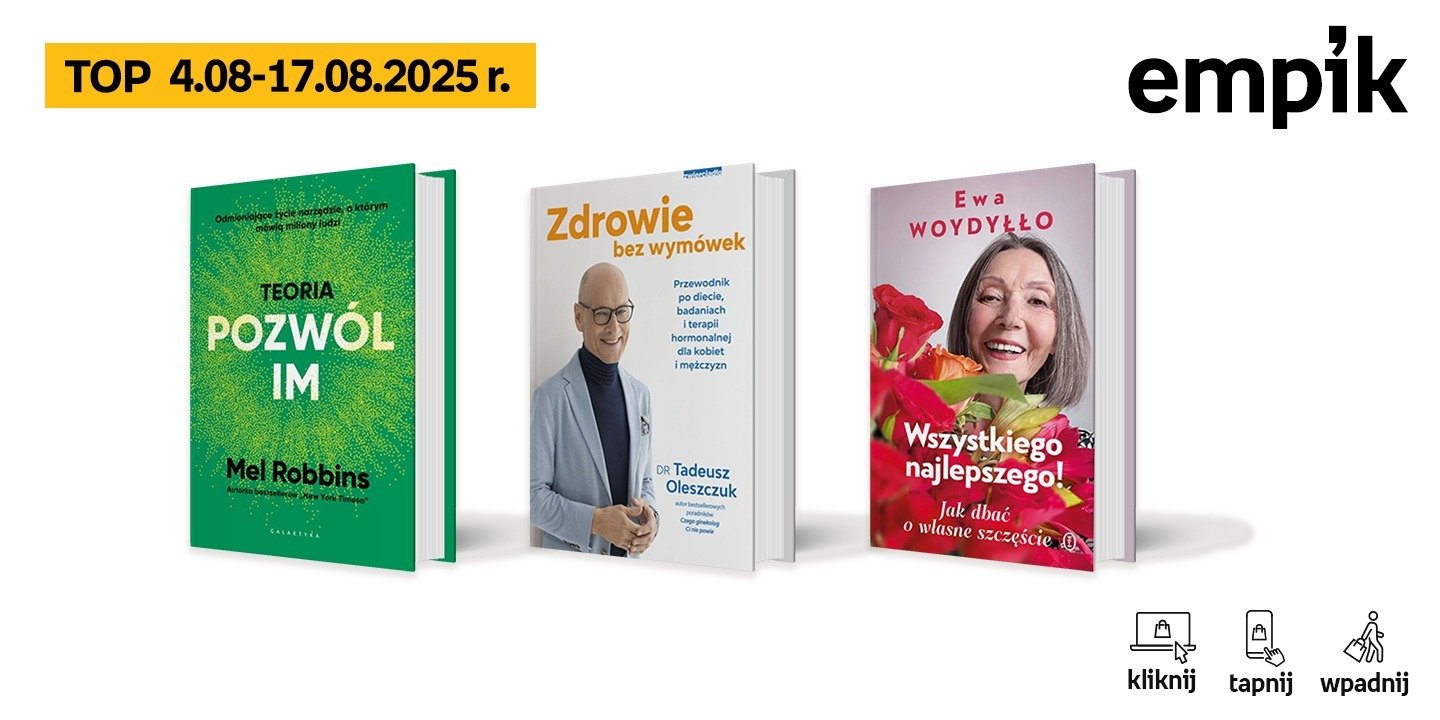 21.08.2025, 21.08.2025, 12:47 Książkowe listy bestsellerów w Empiku za okres od 4 do 17 sierpnia