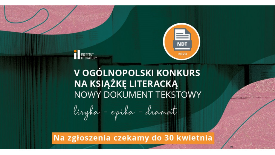 Ogólnopolski Konkurs na Książkę Literacką „Nowy Dokument Tekstowy” 2023
