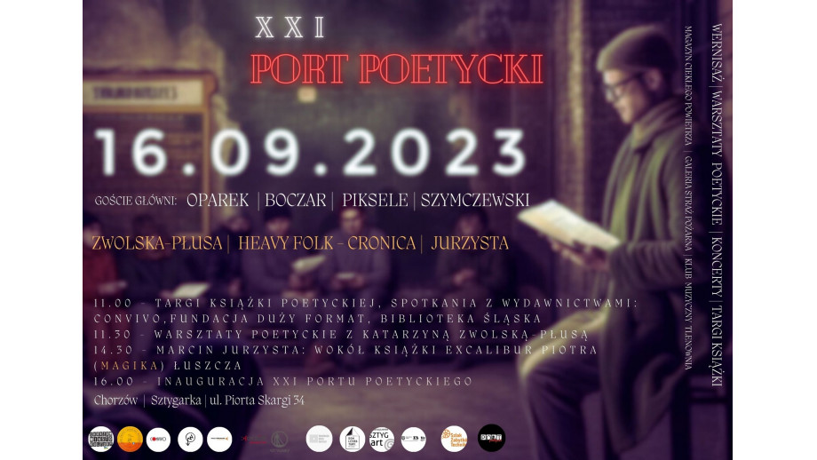 Port Poetycki w Chorzowie już w sobotę  16 września w Chorzowie zorganizowany zostanie Port Poetycki.