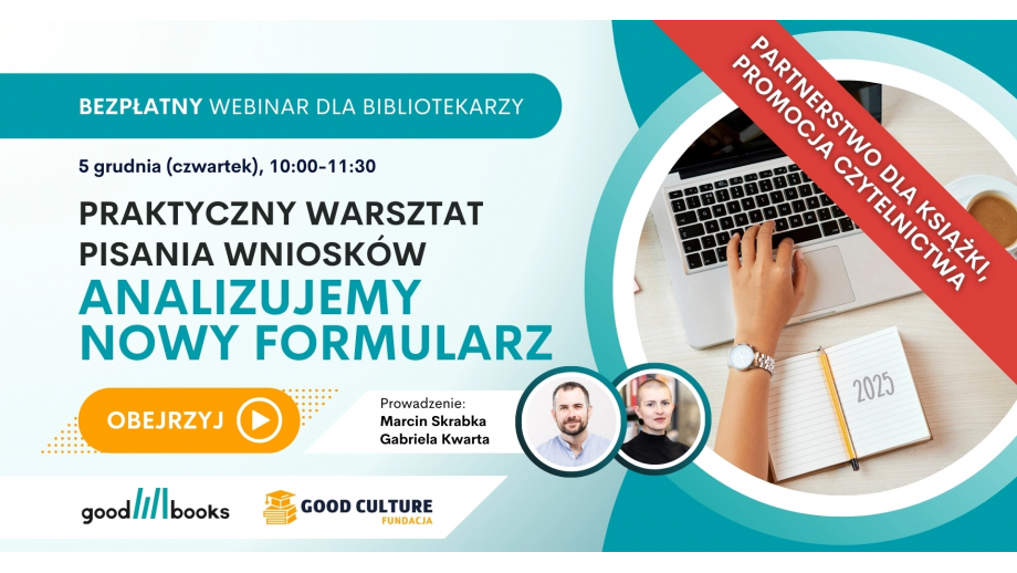 Webinary Good books – programy Promocja czytelnictwa i Partnerstwo dla książki 2025