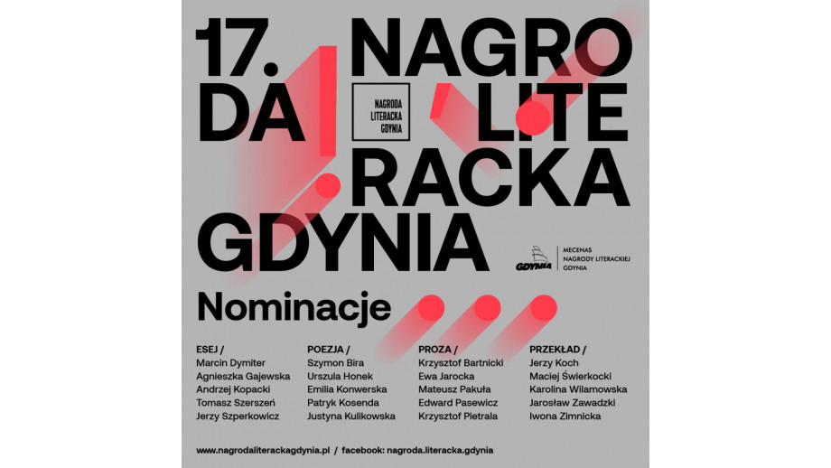 XVII Nagroda Literacka Gdynia. Znamy 20 nominowanych