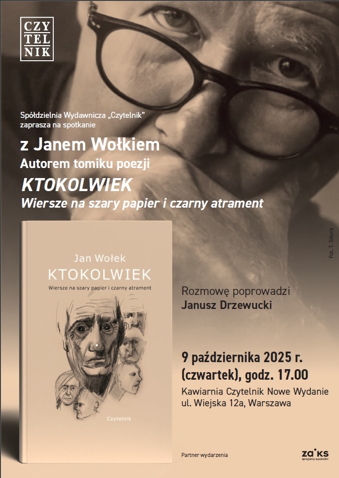 Zaproszenie Zaproszenie na spotkanie z Janem Wołkiem 09.10.2025 (czwartek)