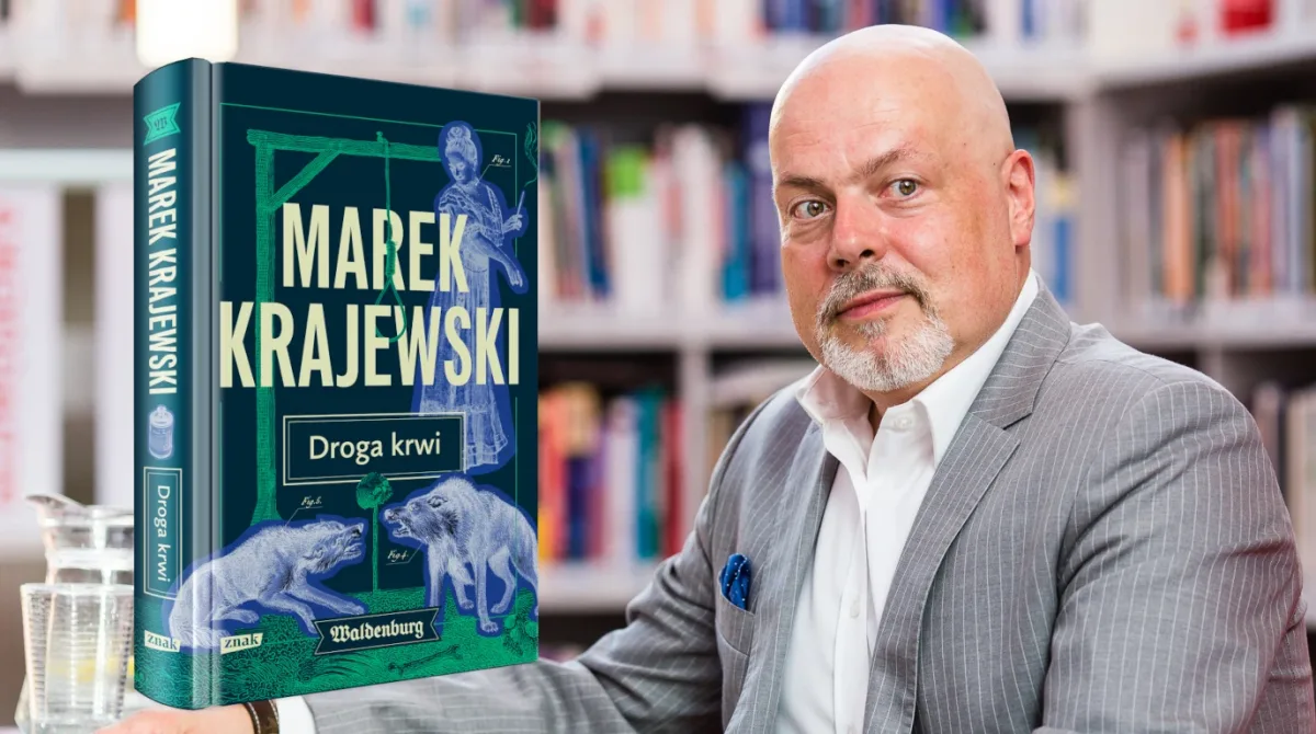 Marek Krajewski z książką Droga krwi