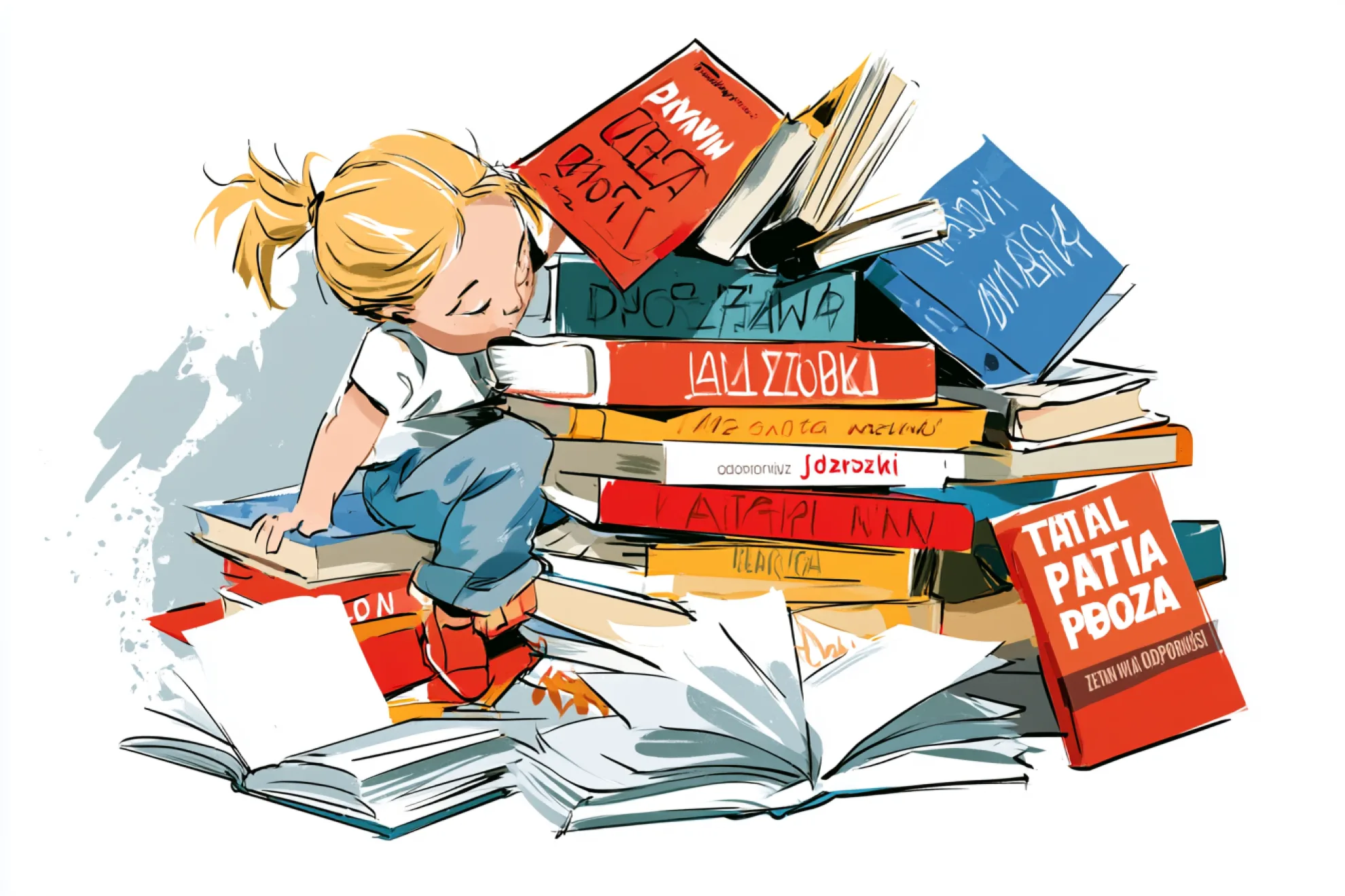 Ilustracja #TataTeżCzyta - ilustracja AI